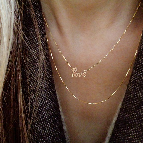 Solid Gold Box Chain 10K Real Gold Necklace Dainty Fine Chain Stamped 10K - Picture 4 of 5